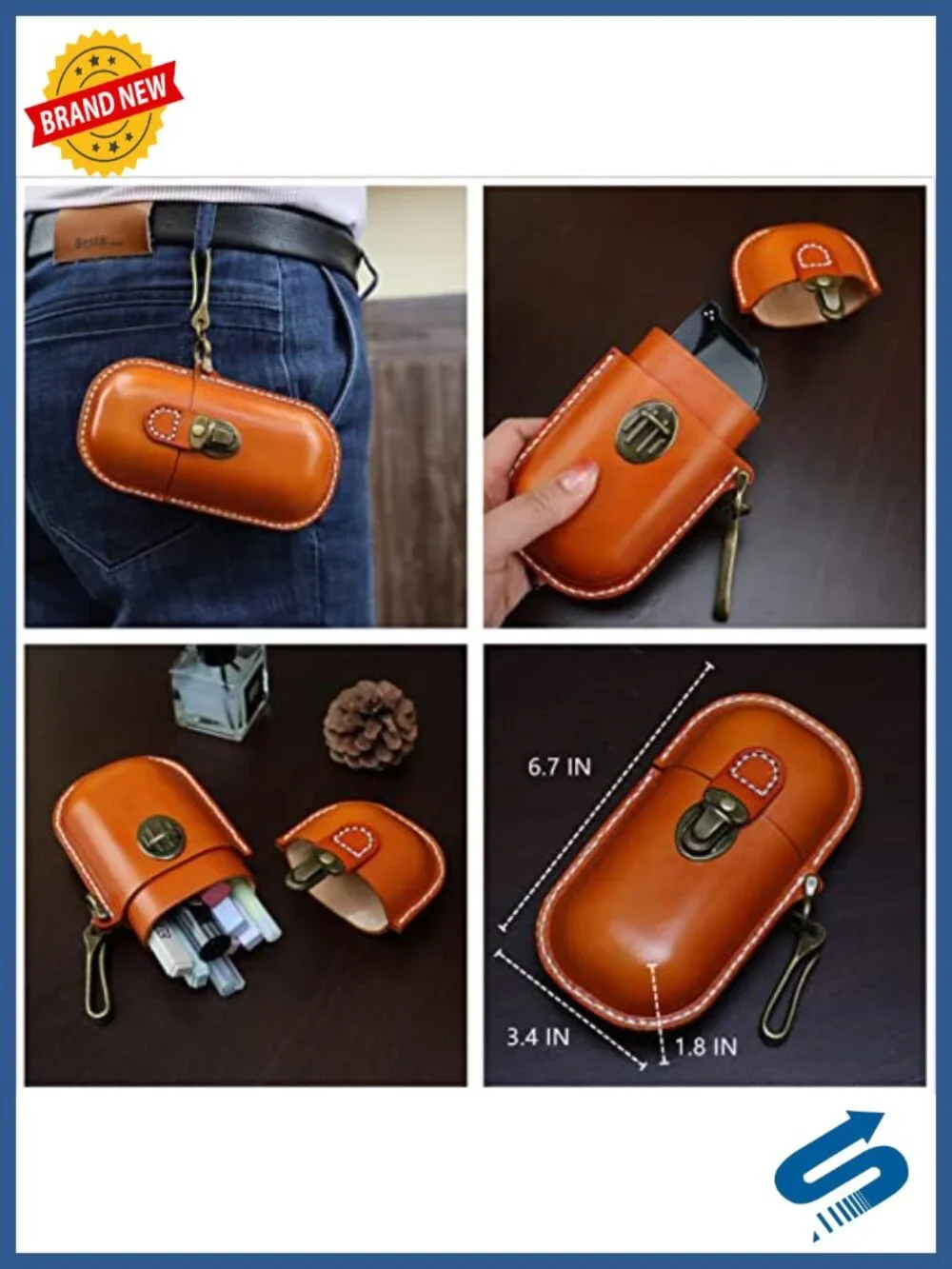 Handmade Leather Eyeglass Case Hard Shell Retro Sunglasses Case Glasses